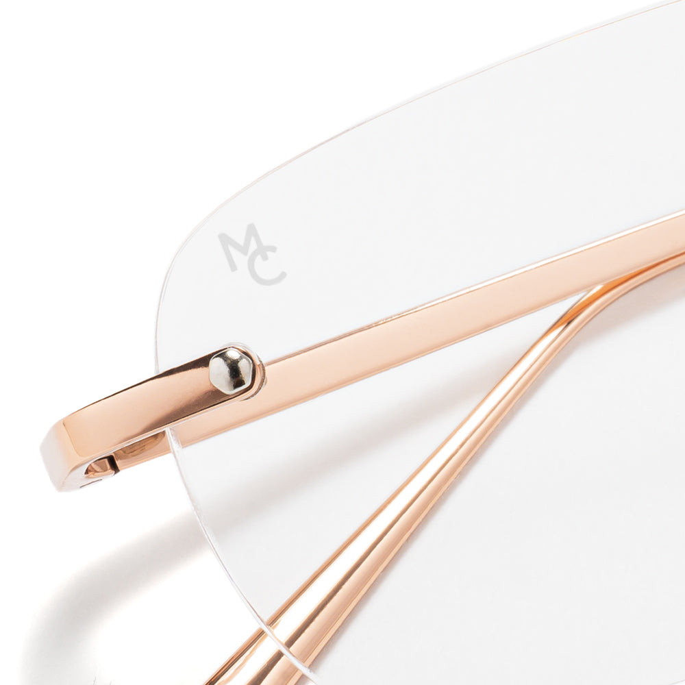 リムレス サングラス ローズ