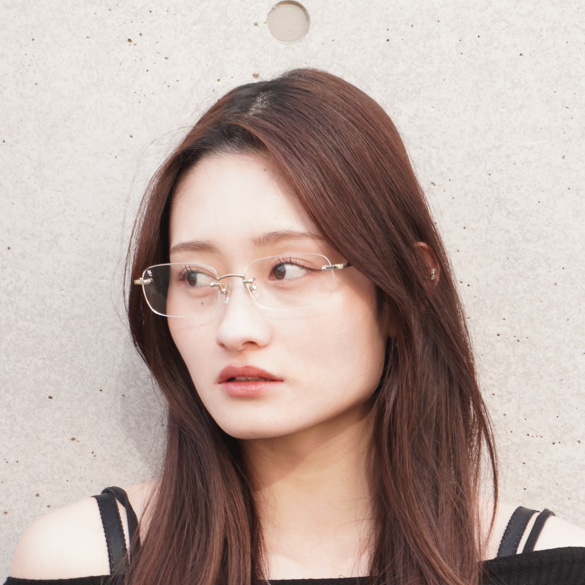 リムレス サングラス ローズ